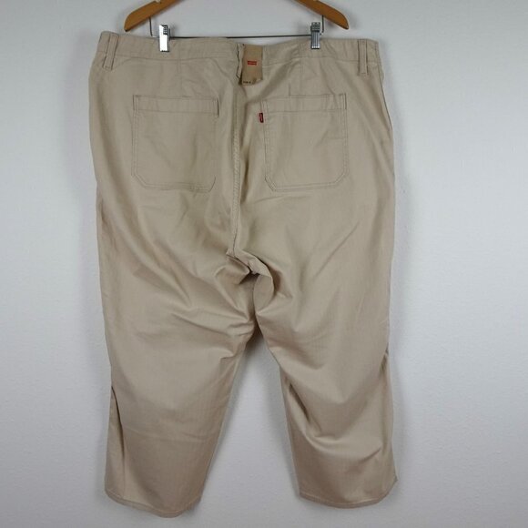 Levi's Straight Leg Pants Women's Plus Size 24W Beige Stretch Denim - Picture 4 of 8